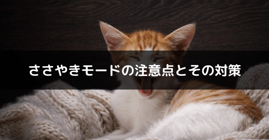 ささやきモードが効かない場合の対策説明画像